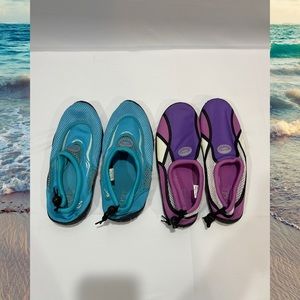 Bundle of 2 Pair Wave Easy USA Aqua Shoes Size 10